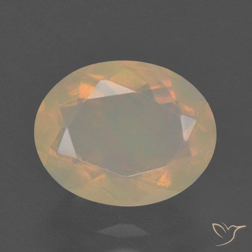 1.57ct 天然 マルチカラー オパール, 楕円形, 半透明