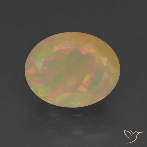 1.46ct 天然 マルチカラー オパール, 楕円形, 半透明