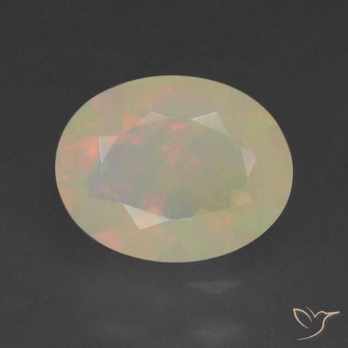1.13ct 天然 マルチカラー オパール, 楕円形, 半透明