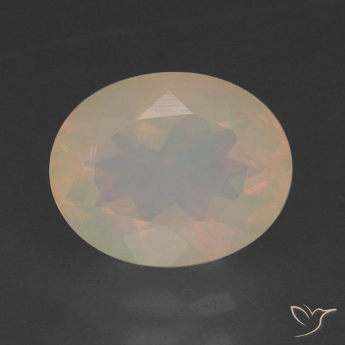 1.92ct 天然 マルチカラー オパール, 楕円形, 半透明