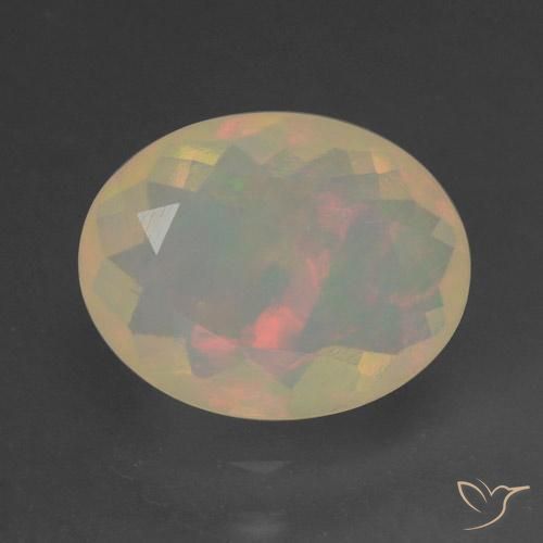 1.31ct 天然 マルチカラー オパール, 楕円形, 透明