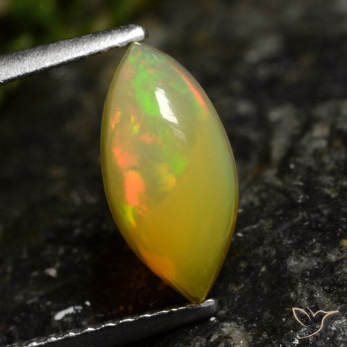 1.29ct 天然 マルチカラー オパール, マーキーズ, 半透明