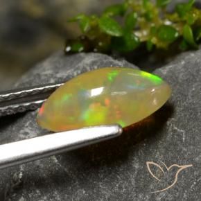 0.72カラットの天然マルチカラーオパール、マーキーズ、透明