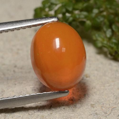 2.16ct 天然 ファイアオレンジ オパール, 楕円形, 半透明