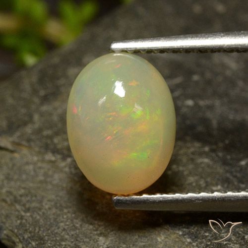 1.42ct 天然 マルチカラー オパール, 楕円形, 半透明