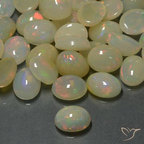 1.26ct 天然 マルチカラー オパール, 楕円形, 半透明