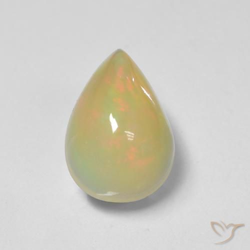 1.48ct 天然 マルチカラー オパール, 洋梨の形, 半透明