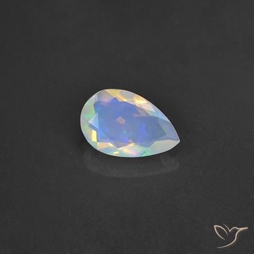 1.53ct 天然 マルチカラー オパール, 洋梨の形, 透明