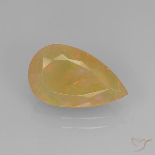 1.67ct 天然 マルチカラー オパール, 洋梨の形, 半透明