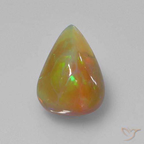 2.74ct 天然 マルチカラー オパール, 洋梨の形, 半透明