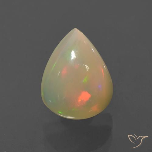 1.76ct 天然 マルチカラー オパール, 洋梨の形, 半透明