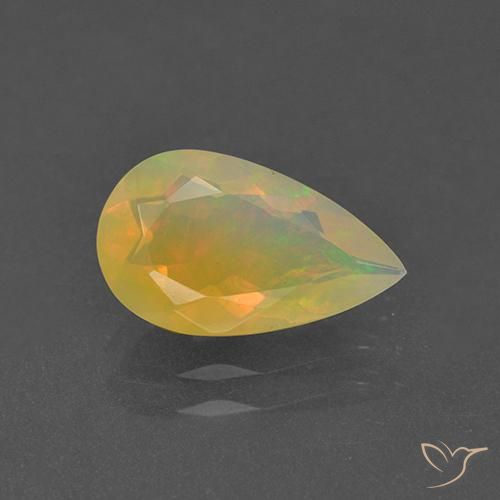 1.29ct 天然 マルチカラー オパール, 洋梨の形, 透明