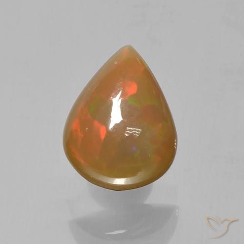 1.36ct 天然 マルチカラー オパール, 洋梨の形, 半透明