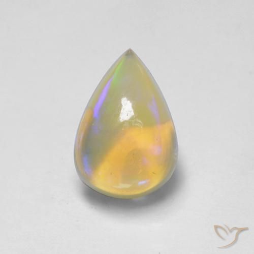 1.60ct 天然 マルチカラー オパール, 洋梨の形, 透明, Photo A