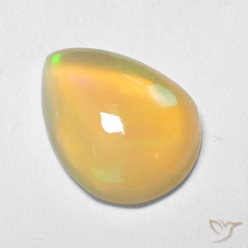 1.21ct 天然 マルチカラー オパール, 洋梨の形, 透明