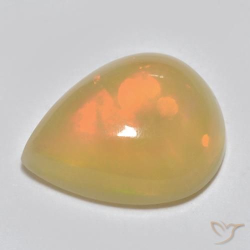 1.25ct 天然 マルチカラー オパール, 洋梨の形, 半透明, Photo A