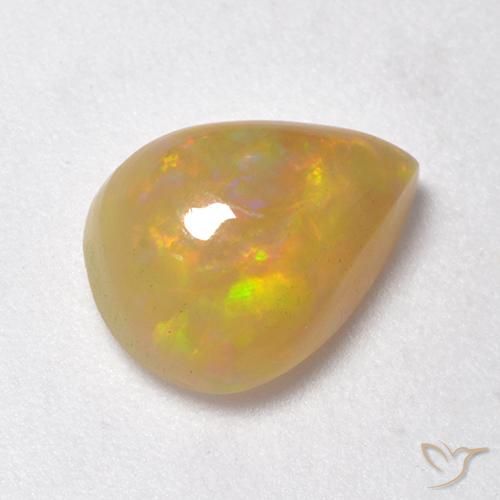 1.59ct 天然 マルチカラー オパール, 洋梨の形, 半透明