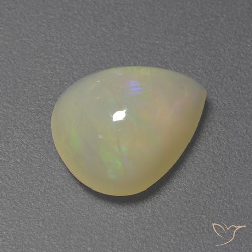 1.55ct 天然 マルチカラー オパール, 洋梨の形, 半透明
