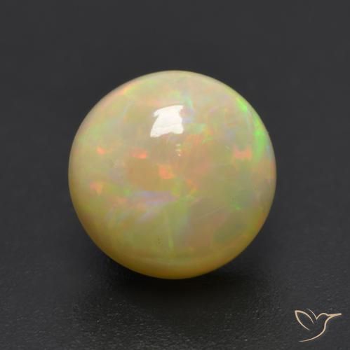 1.10ct 天然 マルチカラー オパール, ラウンド, 半透明