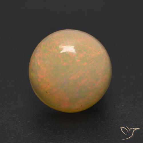 1.05ct 天然 マルチカラー オパール, ラウンド, 半透明
