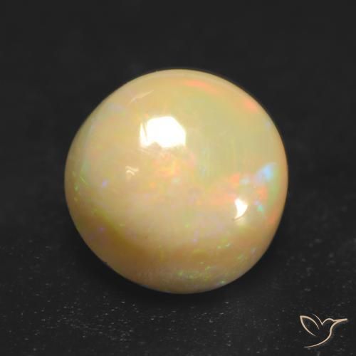 0.89ct 天然 マルチカラー オパール, ラウンド, 半透明