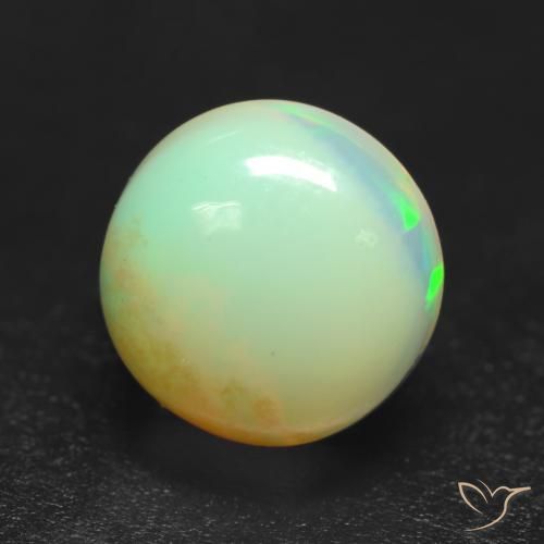 0.85ct 天然 マルチカラー オパール, ラウンド, 透明, Photo A