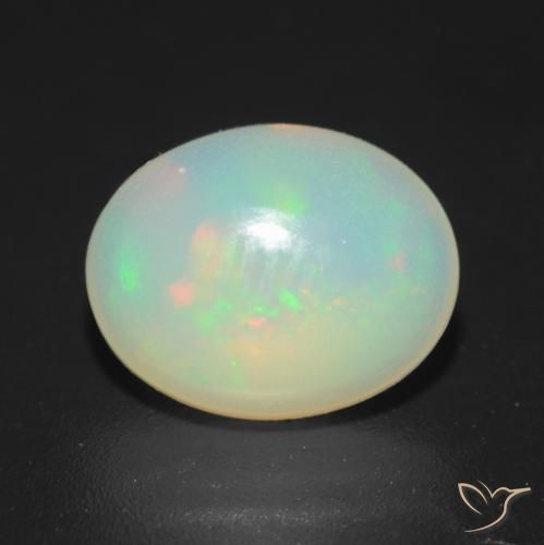 1.15ct 天然 マルチカラー オパール, 楕円形, 半透明