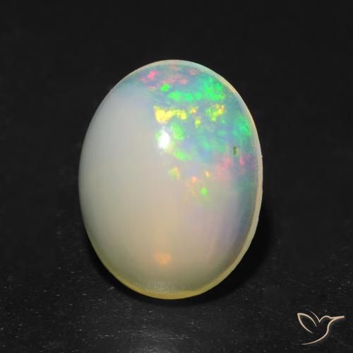 1.08ct 天然 マルチカラー オパール, 楕円形, 透明