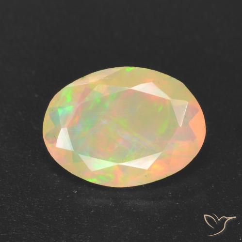 1.09ct 天然 マルチカラー オパール, 楕円形, 半透明