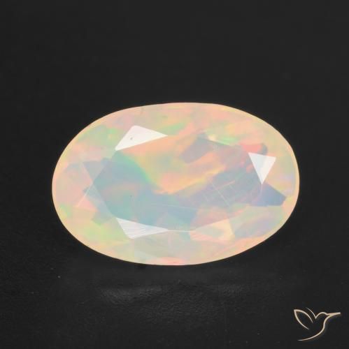 1.42ct 天然 マルチカラー オパール, 楕円形, 透明