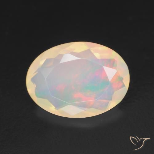 1.34ct 天然 マルチカラー オパール, 楕円形, 透明