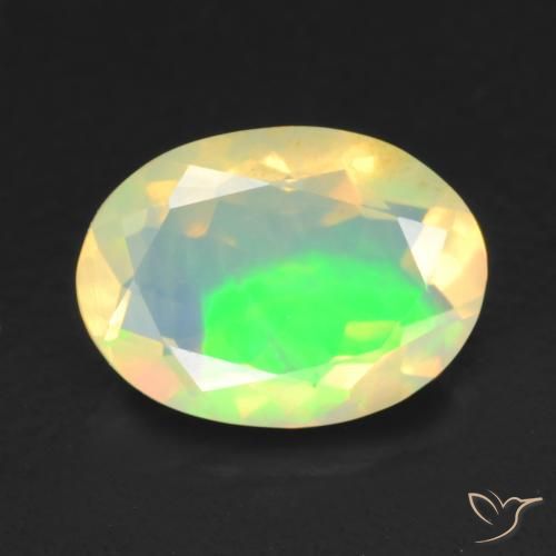 0.73ct 天然 マルチカラー オパール, 楕円形, 透明