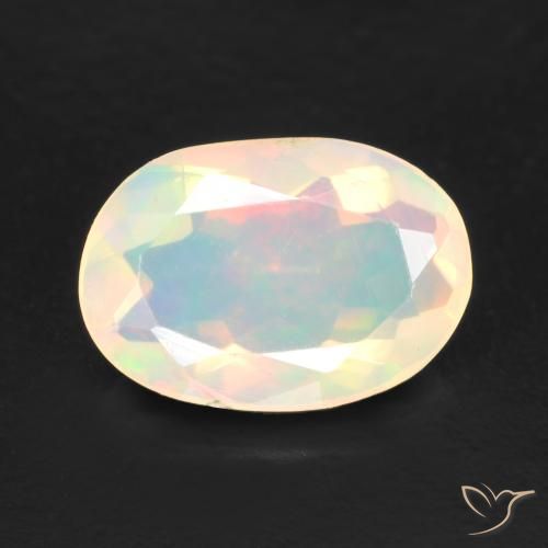 1.03ct 天然 マルチカラー オパール, 楕円形, 透明