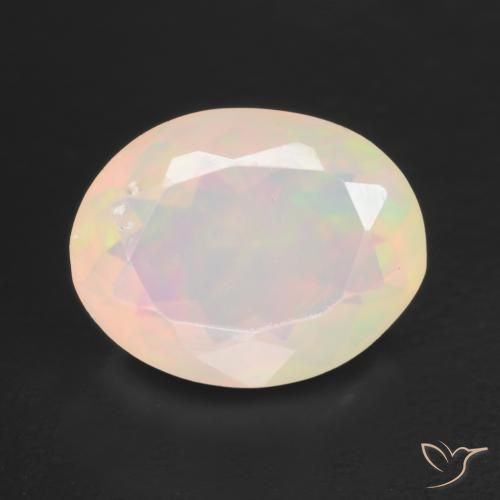 1.34ct 天然 マルチカラー オパール, 楕円形, 半透明