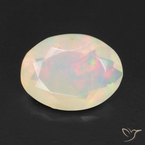 0.96ct 天然 マルチカラー オパール, 楕円形, 透明