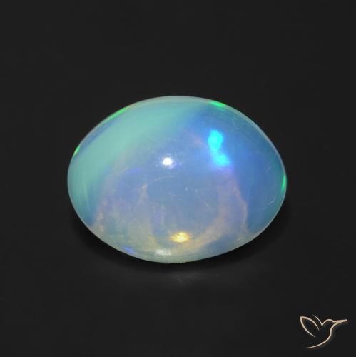 1.22ct 天然 マルチカラー オパール, 楕円形, 透明