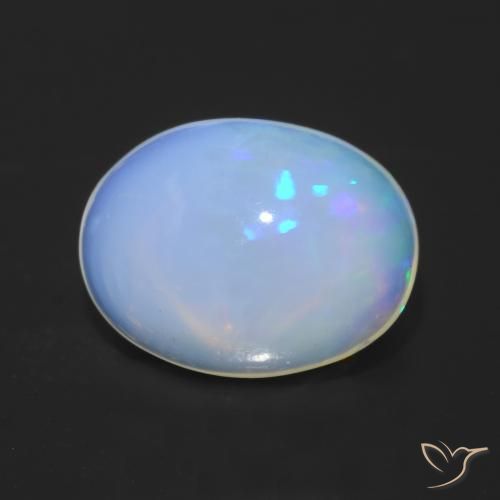1.23ct 天然 マルチカラー オパール, 楕円形, 透明