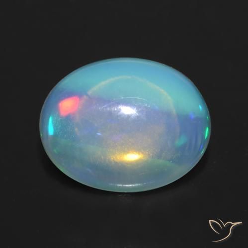 1.08ct 天然 マルチカラー オパール, 楕円形, 透明