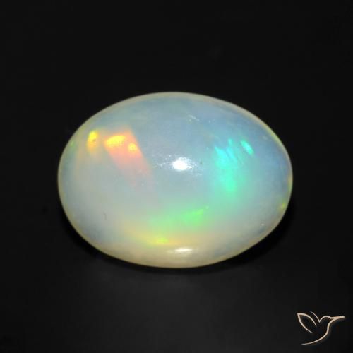 1.05ct 天然 マルチカラー オパール, 楕円形, 透明