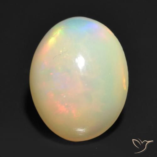 1.20ct 天然 マルチカラー オパール, 楕円形, 半透明