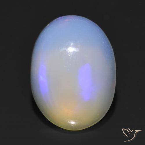 1.13ct 天然 マルチカラー オパール, 楕円形, 透明