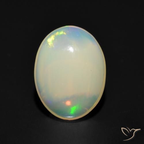 1.07ct 天然 マルチカラー オパール, 楕円形, 透明