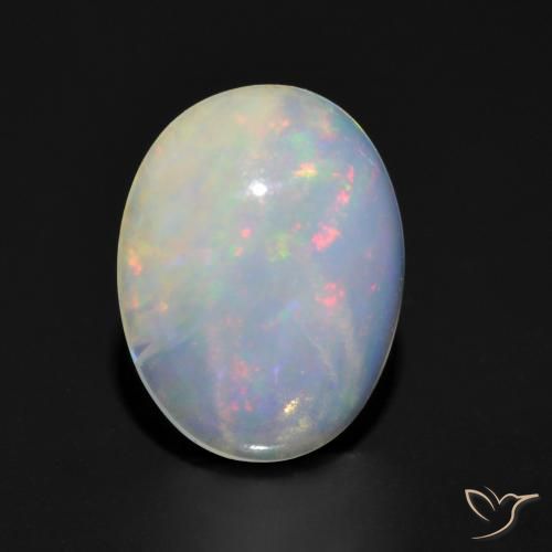 1.14ct 天然 マルチカラー オパール, 楕円形, 透明