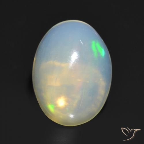 1.24ct 天然 マルチカラー オパール, 楕円形, 透明