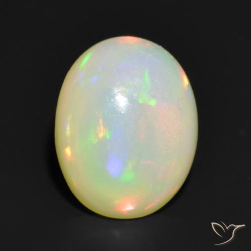 1.08ct 天然 マルチカラー オパール, 楕円形, 半透明