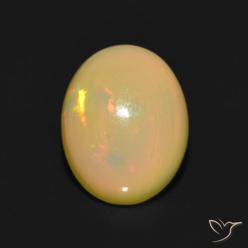 1.47ct 天然 マルチカラー オパール, 楕円形, 半透明