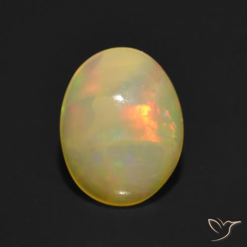 1.20ct 天然 マルチカラー オパール, 楕円形, 半透明