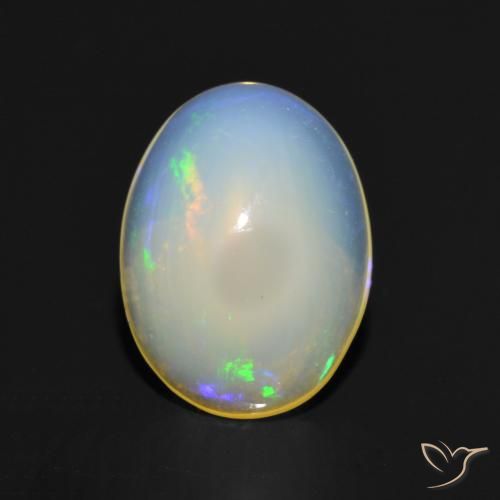 1.05ct 天然 マルチカラー オパール, 楕円形, 透明