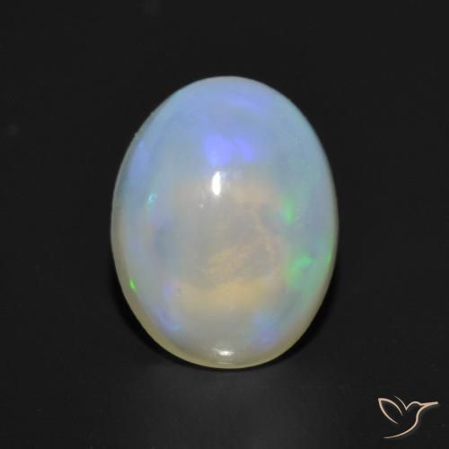 1.12ct 天然 マルチカラー オパール, 楕円形, 透明