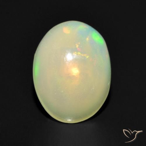 0.95ct 天然 マルチカラー オパール, 楕円形, 透明